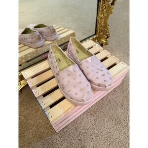 TOMS Lilac Gold Honey Bee - Youth Size 4 (Women's 6)